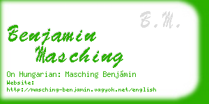 benjamin masching business card