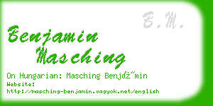 benjamin masching business card
